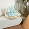 Lynagert Bunny Rabbit Ceramic Jewelry Holder Dish Trinket Tray for Rings Earrings Necklace Organizer Wedding Engagement Ring Holder Blue