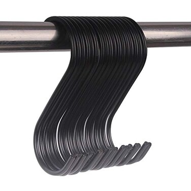 WARMBUY 30 Pack Black S Hooks Utility Hooks for Hanging Kitchen Pans Pots Closet Clothes Plants Bags Towels