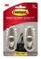 Command Medium Brushed Nickel Hooks 2 Wall Hook and 4 Strips DamageFree Hanging with Adhesive No Tools Hanging Home and Room Decor Holds up to 3 lb