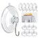 Hangerspace Suction Cup Hooks 177 Inches Clear PVC Suction Cups with Metal Hooks Removable Small Suction Cups for Shower Bathroom Kitchen Wall Window Glass Door 12 Pack
