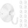 LuluEasy 12 Pieces Large Suction Cups with Hooks 2 inch Clear Plastic Sucker Hooks for Glass Window Wall Festivals Parties Theme Carnival Decoration Door Bathroom Kitchen