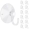 LuluEasy 12 Pieces Large Suction Cups with Hooks 2 inch Clear Plastic Sucker Hooks for Glass Window Wall Festivals Parties Theme Carnival Decoration Door Bathroom Kitchen