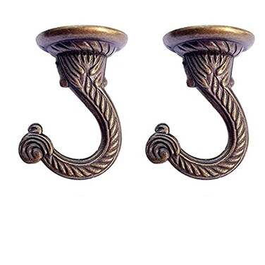 bnafes 2 Sets 55mm217 Ceiling Metal Ceiling Hooks Heavy Duty Swag Ceiling Hooks with Hardware for Hanging PlantsChandeliersWind ChimesOrnament Bronze Color