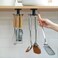 SHBaizoy 2PCS Under Cabinet Hooks 360 Rotation Kitchen Hooks for Utensilsstorage shelf rv must havesNail Free Adhesive Kitchen Utensils Hanging Hooks for Kitchen UtensilsToolsTowelKnife Black