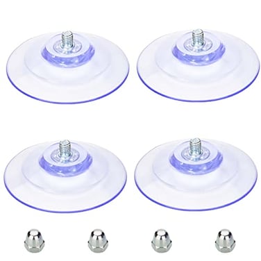 AccEncyc Large Suction Cup with Screws 85mm 34 Plastic Suction Pads 4 Pack Clear PVC Sucker Pads with M8 Screw Nut Extra Strong Adhesive Glass Suction Holder