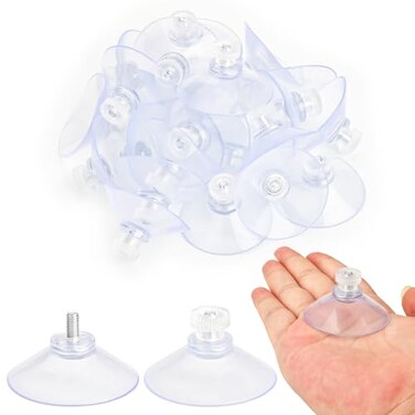 AccEncyc 40mm Glass Suction Pads Clear PVC Sucker Pads Suction Holder Without Hooks for Bathroom Wall Door Glass Window Car Shade Clear 50pcs