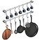 WSTECHCO Pot Hangers 16 Inch Wall Mount Or Under Cabinet Hanging Bars With 7 Sliding Hooks Per Rod 304 Stainless Steel Heavy Duty Pot Rack Kitchen Organizer Utensil Cups Handling Versatile Space Savin