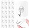 QUALIALL 33lbs Adhesive Hooks for Hanging on Wall or Ceiling Heavy Duty Clear Damage Free Traceless Stick on Hangers for Kitchen Bathroom 10pcs