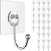 Latoxcaa Large Adhesive Hooks for Hanging HeavyDuty 44IbMax 30 Packs Wall Hangers without Nails SelfAdhesive Traceless Clear and Removable Waterproof and Rustproof Multiple Uses for Bathroom Kitchen H