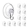 BEADNOVA Suction Cups for Glass 25 Inches Window Suction Hooks Window Cups with Hooks for Home Kitchen Bathroom Wall 12 Packs