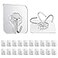 GEPUTING 20 Pack Heavy Duty Self Adhesive Wall Hooks Holds 33lb Max Transparent Waterproof Oilproof Hooks for Bathroom Kitchen No Drilling Strong Adhesive Holds Towels Robes Coats Utensils