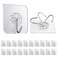 GEPUTING 20 Pack Heavy Duty Self Adhesive Wall Hooks Holds 33lb Max Transparent Waterproof Oilproof Hooks for Bathroom Kitchen No Drilling Strong Adhesive Holds Towels Robes Coats Utensils