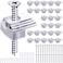 FFNIU Mirror Holder Clips Kit 48 Pack Crystal Clear Mirror Plastic Hangers Glass Retainer Clips Kit with Upgraded Extended Screws and Anchor for Fixing Mirrors Door