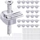FFNIU Mirror Holder Clips Kit 48 Pack Crystal Clear Mirror Plastic Hangers Glass Retainer Clips Kit with Upgraded Extended Screws and Anchor for Fixing Mirrors Door