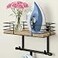 THYGIFTREE Ironing Board Holder Wall Mount with Shelf Ironing Board Hanger with Basket Metal Iron Holder Wall Mounted Laundry Room Organizer for Iron and Board Storage