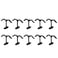 Tighall 10 PCS Zinc Alloy Black Double Prong Ceiling Hook Top Mount Hooks with Screws for Closet Top Kitchen Cabinet Garage Hanging Clothes Towels or Other Utensils