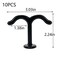 Tighall 10 PCS Zinc Alloy Black Double Prong Ceiling Hook Top Mount Hooks with Screws for Closet Top Kitchen Cabinet Garage Hanging Clothes Towels or Other Utensils