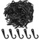 PIYANYO 34 inch Plastic Display Hook JHook for Clothing Socks Cap Underwear Hanging Display Stand Black 500pcs