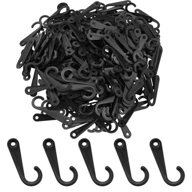 PIYANYO 34 inch Plastic Display Hook JHook for Clothing Socks Cap Underwear Hanging Display Stand Black 500pcs