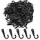 PIYANYO 34 inch Plastic Display Hook JHook for Clothing Socks Cap Underwear Hanging Display Stand Black 500pcs