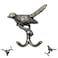 DIY Decor Hub 6 pcs Antique Silver Bird Decorative Wall Hooks for Hanging Coats Keys Towels Bags and More