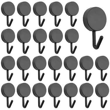 MOROBOR Self Adhesive Hooks 60pcs Heavy Duty Plastic Hooks Wall Key Hook Holders Stocking Holder for Home Kitchen Bathroom Office Door Black