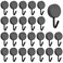 MOROBOR Self Adhesive Hooks 60pcs Heavy Duty Plastic Hooks Wall Key Hook Holders Stocking Holder for Home Kitchen Bathroom Office Door Black