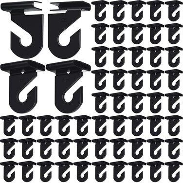 Vicenpal 100 Pair Drop Ceiling Hooks Bulk for Classrooms Hanging Metal Suspended Track Tile Hooks Aluminum Heavy Duty T Bar Clips Hold up to 20 Lbs for School Offices Plants Decorations Black