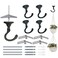 Evsteluo HeavyDuty Ceiling Hooks 2530 lbs Capacity with Hardware Kit for Wood Cement Drywall Installation 4 Sets Black