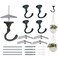 Evsteluo HeavyDuty Ceiling Hooks 2530 lbs Capacity with Hardware Kit for Wood Cement Drywall Installation 4 Sets Black