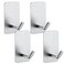 KRUI Mini Fire Blanket Hooks Stainless Steel Adhesive Wall Hooks for Home Office and Outdoor Wall Hanging Waterproof and Fireproof Sliver 4 Pack