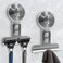 WingWider Suction Cup Razor Holder for Shower Wall 2 PackHeavyDuty 15lbs Suction Hooks for RazorTowelPhoneLoofah Removable DamageFree Metal Shower HookShaver HolderSilver