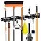 IMILLET Broom Holder Wall Mount Broom Holder Stainless Steel Heavy Duty Garage Organization Broom Organizer Wall Mount Self Adhesive Laundry Room Organization and Storage5 Racks and 4 Hooks