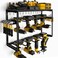 7S garage Spampur Power Tool Organizer 8 Drill Holders Wall Mount 3 Layer Heavy Duty Metal Storage for Garage Organization Tools Storage with Hooks Screwdriver Hammer Holder Fathers Day Mens Birthday