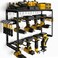 7S garage Spampur Power Tool Organizer 8 Drill Holders Wall Mount 3 Layer Heavy Duty Metal Storage for Garage Organization Tools Storage with Hooks Screwdriver Hammer Holder Fathers Day Mens Birthday