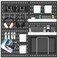 MULSAME Pegboard Combination Kit 252 x 252 Wall Mounted Storage Set with 4 Pegboards 20 Accessories Hanging Peg Boards Organizer