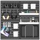 MULSAME Pegboard Combination Kit 252 x 252 Wall Mounted Storage Set with 4 Pegboards 20 Accessories Hanging Peg Boards Organizer