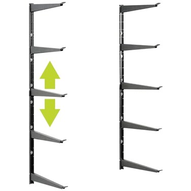 Delta Heavy Duty Lumber Storage Rack Cycle Holds Up to 800 lbs Easy to Install Wood Storage Rack with Fully Adjustable Arms Steel Construction Storage Solution for Garage Basement Pantry