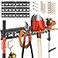 Unaikoo Garden Tool Organizer Wall Mount Garage Storage and Organization Yard Tool Hanger with Adjustable Pegboard Hooks Shed Rack for Broom Mop Shovel Rake Trimmers 48 inch Max 550lbs Black