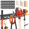 Unaikoo Garden Tool Organizer Wall Mount Garage Storage and Organization Yard Tool Hanger with Adjustable Pegboard Hooks Shed Rack for Broom Mop Shovel Rake Trimmers 48 inch Max 550lbs Black