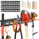 Unaikoo Garden Tool Organizer Wall Mount Garage Storage and Organization Yard Tool Hanger with Adjustable Pegboard Hooks Shed Rack for Broom Mop Shovel Rake Trimmers 48 inch Max 550lbs Black