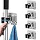 homeasy Mop Broom Holder No Drill Mop Broom Organizer Wall Mounted Heavy Duty with Hooks Hanger Self Adhesive Stainless Steel 4Pcs for Bathroom Kitchen Office Multicolor