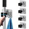 homeasy Mop Broom Holder No Drill Mop Broom Organizer Wall Mounted Heavy Duty with Hooks Hanger Self Adhesive Stainless Steel 4Pcs for Bathroom Kitchen Office Multicolor