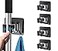 homeasy Mop Broom Holder No Drill Mop Broom Organizer Wall Mounted Heavy Duty with Hooks Hanger Self Adhesive Stainless Steel 4Pcs for Bathroom Kitchen Office Multicolor