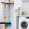 PrimZooty Pull Out Broom Holder With Adjustable Double Row Sliding Hook Multifunctional Slide Broom And Mop StorageOrganizer Garage Organization Hooks for Closet Laundry 41cm1614inch