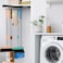 PrimZooty Pull Out Broom Holder With Adjustable Double Row Sliding Hook Multifunctional Slide Broom And Mop StorageOrganizer Garage Organization Hooks for Closet Laundry 41cm1614inch