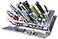 METALTER Screwdriver Rack Small Tool Storage Holder for Desk Top Metal Screw Driver Organize and Work bench Hand Tools Organizer Aluminum Alloy Dark Grey