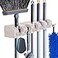 HYRIXDIRECT Broom Hanger Wall Mount Broom and Mop Organizer Wall Hanging Garden Tool Organizers Rack Garage Laundry Room Organizations and Storage with Hooks Heavy Duty