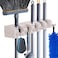 HYRIXDIRECT Broom Hanger Wall Mount Broom and Mop Organizer Wall Hanging Garden Tool Organizers Rack Garage Laundry Room Organizations and Storage with Hooks Heavy Duty