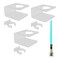 YYST Clear Light Saber Wall Mount Wall Rack Wall Holder 3 Pack